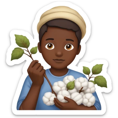 slave picking up cotton sticker