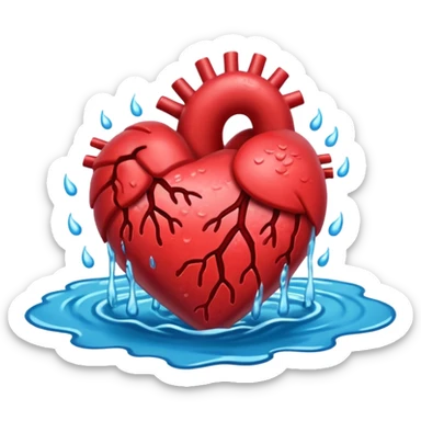 The heart beating in the river sticker