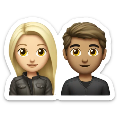 blonde girl and brunette(like kurdish guys) guy driving a Porsche 911 sticker