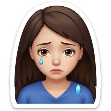 sad girl with broken heart sticker