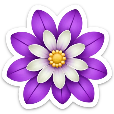 White flower and a purple flower sticker