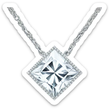 Necklace with single diamond  sticker
