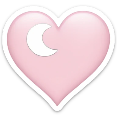 light pink heart with a moon  sticker