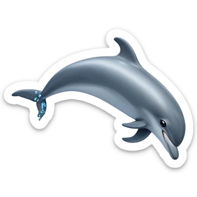 Dolphin in water jumping sticker