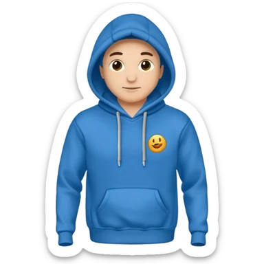 hoodie blu simple, dont add laces and no face ore smile sticker