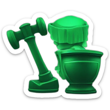 Green AI judge with hammer sticker