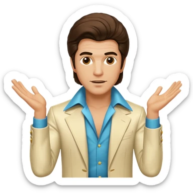 dancing man with 70s hairstyle, Saturday Night Fever pose sticker