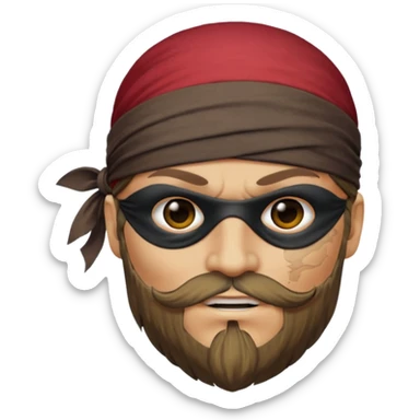 pirate face wearing a blindfold sticker