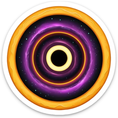 black hole with a glowing rind around it sticker