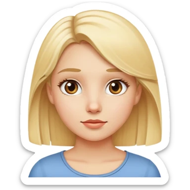 blonde girl portrait looking forward sticker