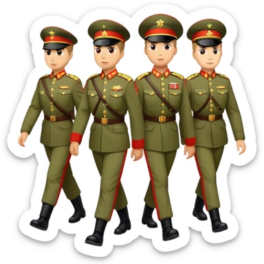 big modern Russian army marching, photorealistic sticker