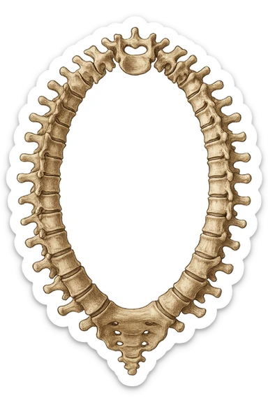 SPINA DORSALE ANATOMICA UMANA REALISTICA CHIUSA A CERCHIO sticker