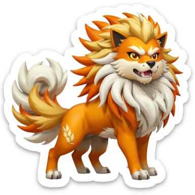 Entei-Arcanine-Solgaleo-fusion (full body) sticker