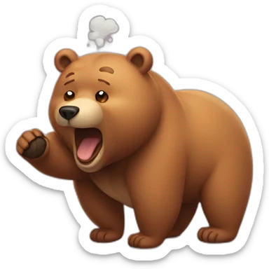 a bear farting sticker