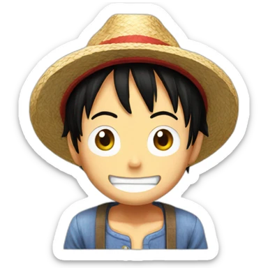 Luffy with straw hat sticker