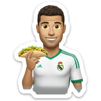 Ronaldo qui mange un tacos  sticker