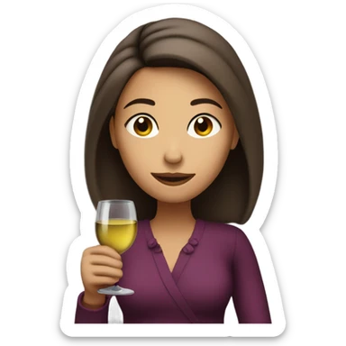 rachel drinking wine sticker