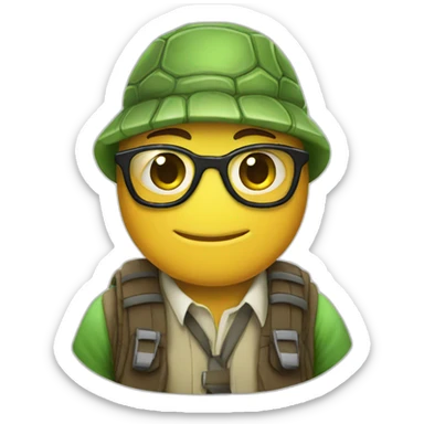 A turtle nerd sticker