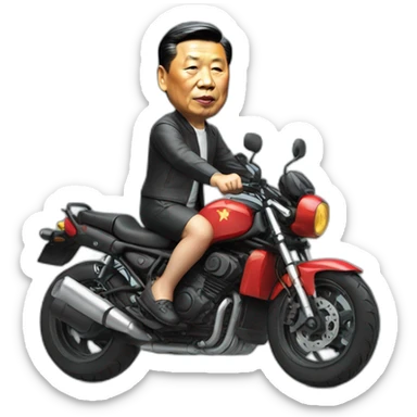 Xi jinping riding a motorcycle shirtless sticker