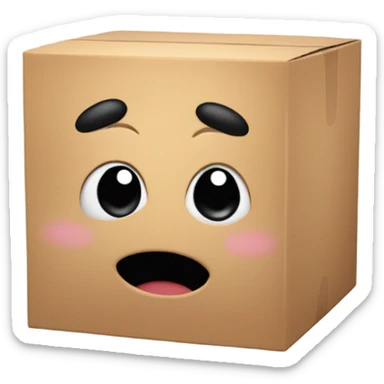 A box with (black dot Kirby eyes) sticker