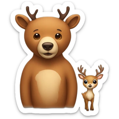 a bear and a deer  sticker