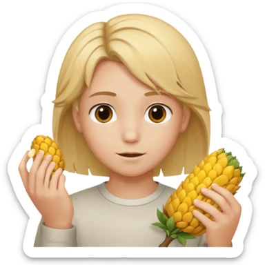 Je veux un garçon brun avec des mèches blondes qui montre à la caméra ses cheveux avec des mèches blondes sticker