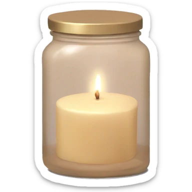 Aesthetic beige candle in the jar  sticker