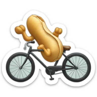 Cashew riding a bicycle throwing money sticker
