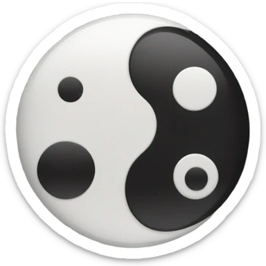 Ying Yang one half black with a white dot and other part white with a black dot sticker