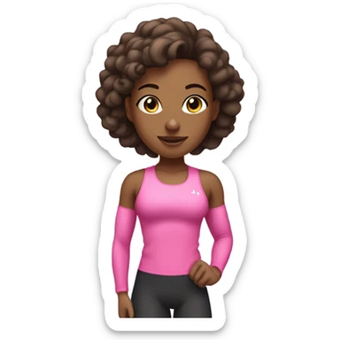 gym girl in pink outfit sticker