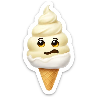 Realistic vanilla icecream sticker