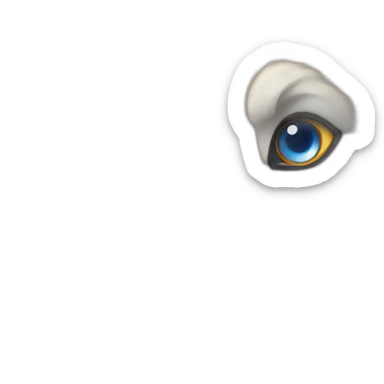 Loup doré et bleu yeux rouges  sticker