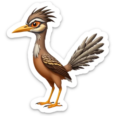 realistic roadrunner bird, tail pointed down, realistic colors sticker