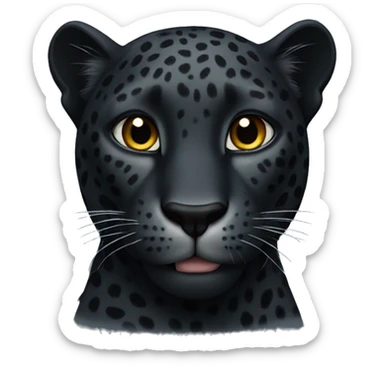 Black leopard sticker