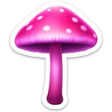 Bright pink mushroom iridescent sticker