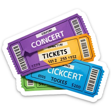 tickets of a concert sticker