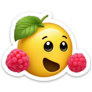 Yellow emoji blowing raspberry sticker