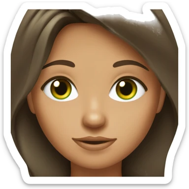 tanned green-eyed brunette girl sticker