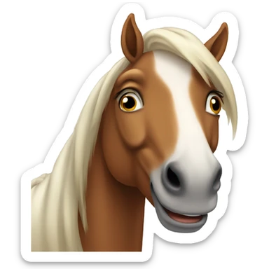 a happy horse face sticker