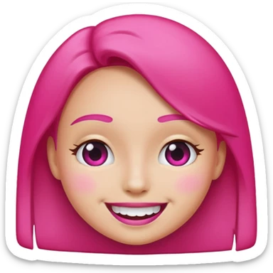 A smiling face but hot pink sticker