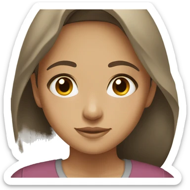 iraqi girl with brown hair, brown eyes, light tan skin, kurdish sticker