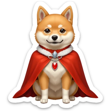 Shiba Dog in red dracula collar cloak sticker