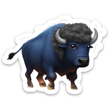 a buffalo in a lightning storm sticker