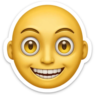 a General Yellow Face emoji with creepy smile  sticker
