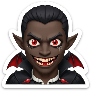 half man half vamp mirrored black sticker