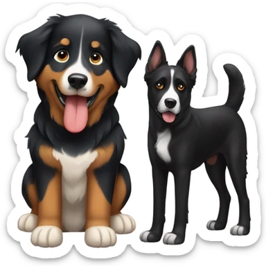 Mostly black German shepard and Bernese mountain dog  sticker
