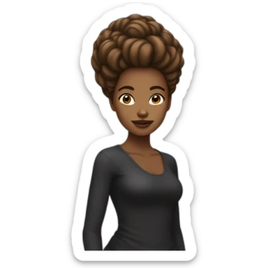 femme métisse avec les cheveux crépus noir sticker