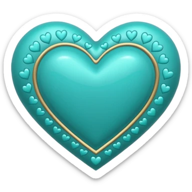 Teal heart with hearts and Belles wording sticker