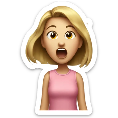 A girl screaming because shes getting butterflies  sticker