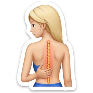 the girl has back pain sticker